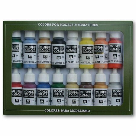 VIEWPOINT 17 ml Basic Colors USA Model Paint - Set of 16 VI3298443
